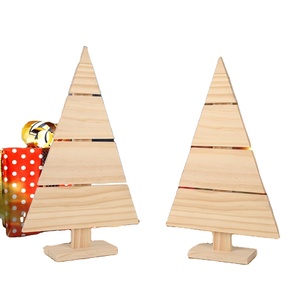 Albero di legno di natale ritagli artigianali a forma di albero incompiuto in legno rustico casa albero decorazione Desktop - Product Image 3