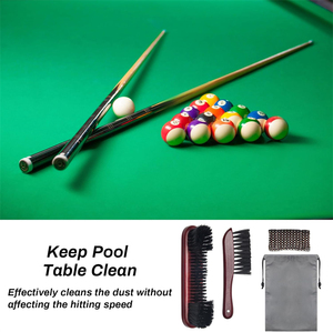 Gỗ bida hồ bơi bảng và đường sắt bàn chải dính Lint con lăn/Cue làm sạch vải/túi 3 + 1 hồ bơi bảng bàn chải sạch Bộ - Product Image 4