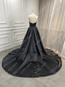 Chất lượng cao satin làm váy cưới màu đen với chia Side <span class=keywords><strong>Royal</strong></span> Train Bridal Gown 2026 - Product Image 6