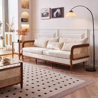 Fabricant d'ameublement moderne pour hôtels et cafés, design tendance, canapé en rotin tressé sur mesure