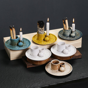 Keramik-Aromatherapie-Kerzenhalter und Holzkohle-Räucherstäbchenhalter Geeignet für Wohnraumdekoration - Product Image 1