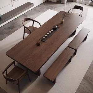 Juego de Mesa de Té de Madera Maciza Estilo Chino, Mesa Rectangular Resistente para Conferencias, Uso en Oficina y Hogar - Product Image 3