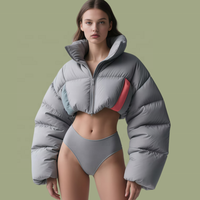 Doudoune Courte d'Hiver Matelassée Softshell Personnalisée de Luxe pour Femme, Veste Femme Outdoor Haute Qualité 800FP en Duvet