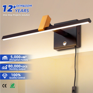 Modern LED Wall <b>Lamp</b> Black Aluminum Alloy <b>Touch</b> Control Dimmable 3500K Warm White for Bathroom Mirror Vanity - Product Image 1