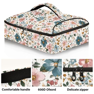 Aloha Hawaii Collection Wholesale Custom Flesh Flower Waterproof Soft Portable Insulated Food Bag Casserole Cooler Lunch Bag - Product Image 2
