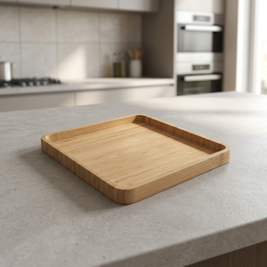 Assiette de service en bois gravée de qualité supérieure, écologique, en stock, style moderne et luxueux, provenant d'Inde, HANNAN HANDICRAFT - Product Image 4