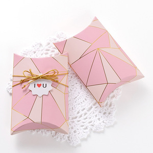 Luxury Custom Printing Logo <strong>Small</strong> White Paper <strong>Pillow</strong> Shaped Box Folding Paper Decoration Party Gifts Candy Packaging Boxes - Product Image 3