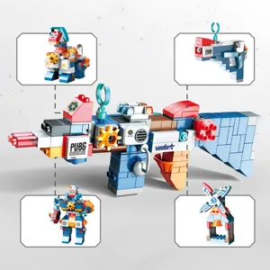 130 종류 빌딩 블록 전투 총 다채로운 빌딩 블록 빌딩 세트 어린이 장난감 조립 재료
