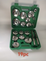 Kit de démontage de filtre à huile multi-tailles 31 pièces, chromé, avec boîte à outils pour l'entretien automobile