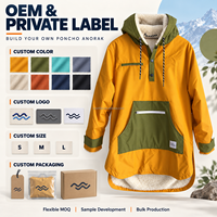 Poncho imperméable personnalisé, anorak doublé en polaire, coupe-vent, veste à manches longues pour la randonnée, le camping et les activités de plein air