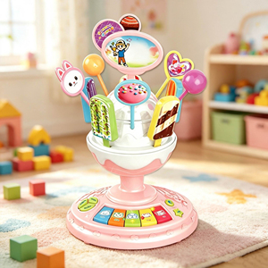 Jouet interactif pour enfants, <span class=keywords><strong>piano</strong></span> musical rotatif, crème glacée et bonbons, jeu éducatif précoce, cadeau - Product Image 6