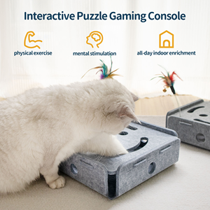 Özel Etkileşimli Kedi Oyuncakları - Tek Başına Oynamak İçin Hareketli Elemanlara Sahip Keçe Labirent Kutusu, İç Mekan Egzersizi ve Zihinsel Stimülasyon - Product Image 2