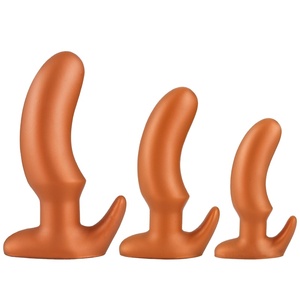 Masturbateur unisexe en silicone en forme de banane, modèle <span class=keywords><strong>anal</strong></span> triple pour animaux de compagnie, jouet sexuel pour adultes, vente en gros - Product Image 1