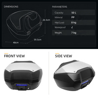 Baú Traseiro de Liberação Rápida para Motocicleta, Caixa de Armazenamento de Bagagem para Honda ADV350 XADV750 NT1100 NC750X XL750 Maxi Scooter