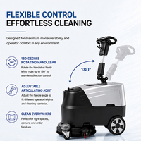 Nettoyeur-sécheur de sols automatique sans fil Wallergo XD1-7, mini machine de nettoyage domestique, autoportée pour l'entretien des sols.