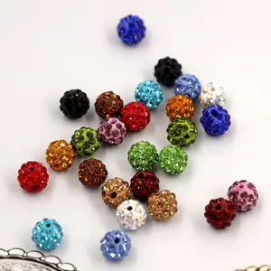 10MM argile perceuse boule pleine perceuse bricolage bracelet perle à travers trou polymère argile perles colorées