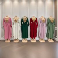 Robe ample brodée de fil doré grande taille pour femme, style décontracté musulman, vente en gros, nouvelle collection