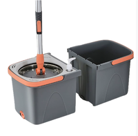 Serpillère rotative Magic Spin Easy Mop 360 avec seau essoreur intégré pour nettoyage des sols, ensemble de nettoyage domestique en microfibre et acier inoxydable