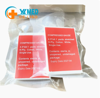 Gaze compressée YULIN, 4,5''*4,1 pi, gaze stérile en coton 6 plis pour traumatismes d'urgence et trousse de premiers secours
