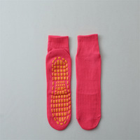 Chaussettes de yoga antidérapantes pour adultes et enfants - Chaussettes de trampoline en caoutchouc respirantes et tissées