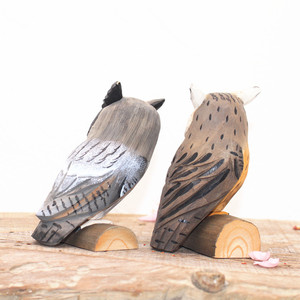 Nouveaux ornements de hibou en bois cadeaux créatifs artisanat décorations de bureau à domicile - Product Image 3