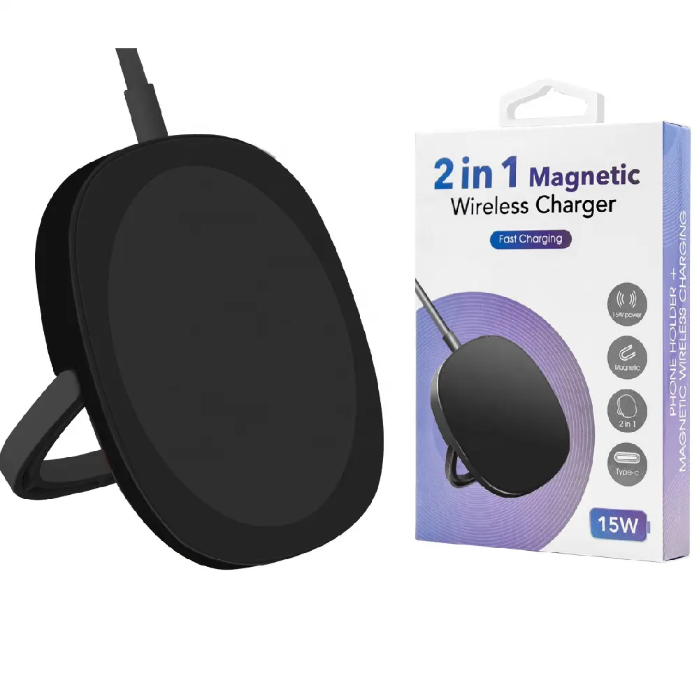 Wholesale 2 in 1 magnetic wireless charger Qi Wireless Charging Smart Mobile Phone holder wireless charger