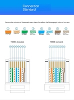 Connecteur Ethernet RJ45 Cat6 Pass-Through 8P8C, fiche modulaire UTP, insert Cat 6 RJ45