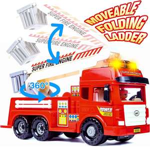 Camión de <span class=keywords><strong>Bomberos</strong></span> de <span class=keywords><strong>Juguete</strong></span> para Niños y Niñas, Camión de <span class=keywords><strong>Bomberos</strong></span> <span class=keywords><strong>Grande</strong></span> para Niños, Regalo de Camión de <span class=keywords><strong>Bomberos</strong></span>, Coche de Rescate, Escalera Extensible con Música y Luz - Product Image 4