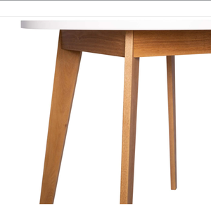 Mesa de centro redonda minimalista de madera de pino sólido, sala de estar mesa para/comedor, asequible - Product Image 2