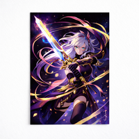 Affiches d'art personnalisées en panneaux composites d'aluminium, impressions d'anime, affiches en métal avec feuille d'or, articles de manga, objets de collection, édition limitée