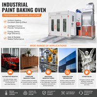 Cabina de pintura en spray para automóviles de 3 puertas con filtro de panal y rampas de chapa diamantada, sala de secado automático para carrocerías - Venta directa de fábrica
