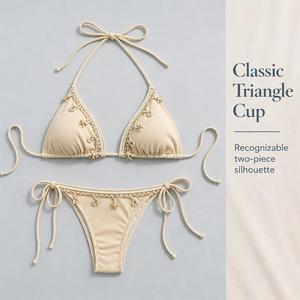 Bas de bikini côtelé personnalisé pour femme, maillot de bain pour les vacances à la plage ou en station balnéaire - Product Image 4