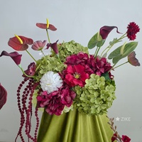 Fleurs artificielles réalistes ZIKE en soie, Hortensia rouge bordeaux et rose, pour arrangements d'allée, fournitures de fête de mariage, centres de table