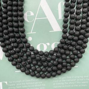 Groothandel Natuurlijke Zwarte <span class=keywords><strong>Lava</strong></span> Vulkanische Ronde Steen Losse Kralen Voor Sieraden Maken 4Mm 6Mm 8Mm 10Mm 12Mm 14Mm - Product Image 2