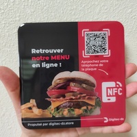 Autocollant de menu NFC en époxy RFID 13,56 MHz, étiquette de table étanche en époxy