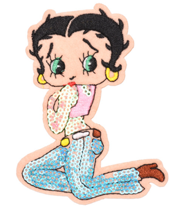 Популярные нашивки для одежды с вышивкой, нашивки с изображением Бетти Боп, дизайнерские нашивки с изображением Бетти Боп, приклеиваемые к одежде. - Product Image 2