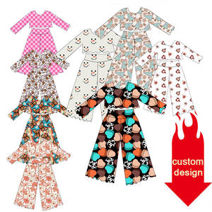 थोक फैशन बच्चों की लड़कियों की कस्टम रफ़ल डिजाइन लंबे आस्तीन के कपड़े - Product Image 1