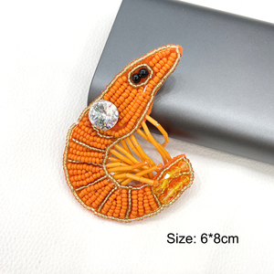 PH163 Toppe Ricamate 3D di Alta Qualità con Perline a Forma di Granchio e Gamberetto, Decorazioni Alla Moda Fai-da-Te per Gioielli, Borse, Cappelli e Abbigliamento - Product Image 3