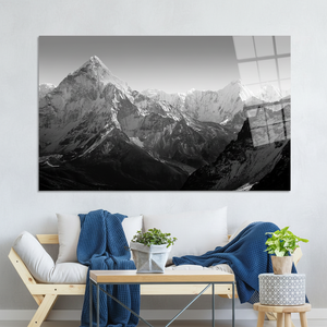 Impression sur toile Majestic Snowy Peak, art mural moderne et minimaliste, art en verre trempé - Product Image 3