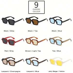 Gafas de Sol Cuadradas Vintage Punk 2025 con Logotipo Personalizado, Protección UV400, Color Jelly, con Remaches, para Hombre y Mujer - Product Image 6