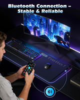 Tapis de souris en verre avec éclairage dynamique RVB personnalisé pour le jeu et le bureau, avec emballage personnalisé, accessoire de bureau amusant