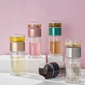 Gourde Infuseur à Thé de Haute Qualité en Gros, Gobelet à Double Paroi en Verre avec Isolation Thermique, Réutilisable, Motif Dessin Animé pour Voyage - Product Image 3