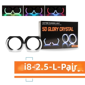 ฝาครอบตกแต่งไฟ LED 5D <span class=keywords><strong>สี</strong></span>สันสดใส สำหรับรถยนต์และมอเตอร์ไซค์ ควบคุมด้วยบลูทูธ ใช้เป็นไฟเดย์ไลท์และไฟเลี้ยว - Product Image 6