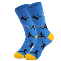 Fußball-Motiv Crew-Socken aus Baumwollmischung mit Fußballmustern, Rutschfest, Schweißabsorbierend, Reibungsresistent, Unisex Fan-Bekleidung für Spiele