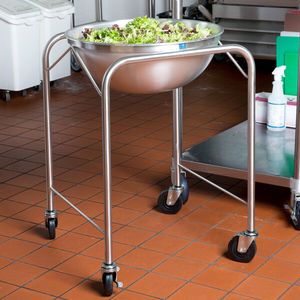 Stainless Steel Portable Mixing Bowl Container Sturdy Bearing Structure Practical Catering <b>Kitchen</b> Mobile Placement - Product Image 1