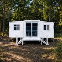 Maison conteneur extensible à double aile de 20 pieds avec espace habitable, maison modulaire préfabriquée pour logement familial, bureau de chantier et location