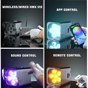 TIITEE nouveau 6*18W alimenté par batterie argent toile de fond RGBWA + UV fête de mariage Dj scène sans fil Par puits lumières avec étui de charge - Product Image 2