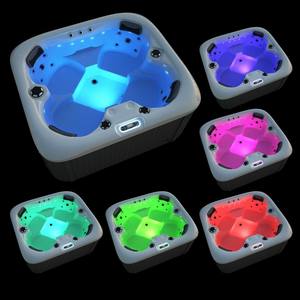 Jacuzzi Exterior para 4 Personas, Jacuzzi Independiente, con 24 Jets de Acero Inoxidable, 3 Arcos de <span class=keywords><strong>Cascada</strong></span>, Luces LED, Cubierta Térmica - Product Image 6