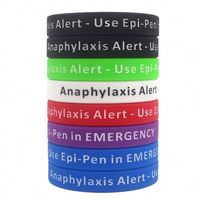 Bracelet en silicone d'alerte en cas de réaction allergique, prévention des maladies, avertissement médical hospitalier, étanche, logo personnalisé, promotionnel