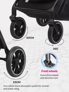 <span class=keywords><strong>Passeggino</strong></span> 2-in-1 Tutto-in-Uno con <span class=keywords><strong>Culla</strong></span>, Seduta Reversibile e Manubrio Regolabile per Neonati e Bambini - Product Image 6